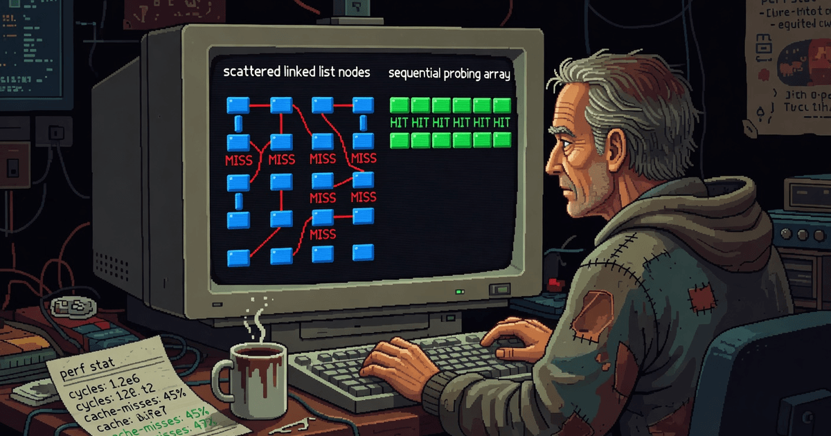 Hash tabulky a konflikty cache: benchmarky